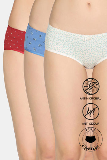 Buy Zivame Low Rise Full Coverage Hipster Panty (Pack of 3) - Multicolor